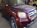 2007 HONDA PILOT, BURGUNDY, EX-L, 3.5L, AT, FWD.  A25157